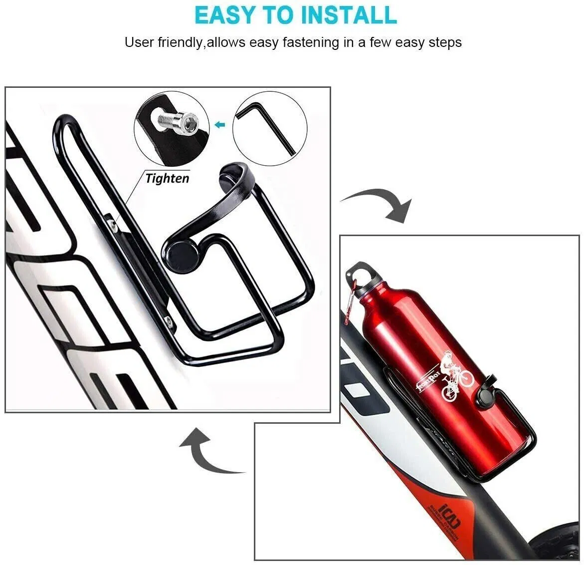 2 Packs Bike Water Bottle Cages Bicycle